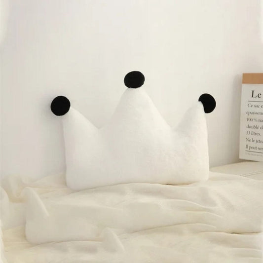 Coussin décoratif salon Petite couronne blanche