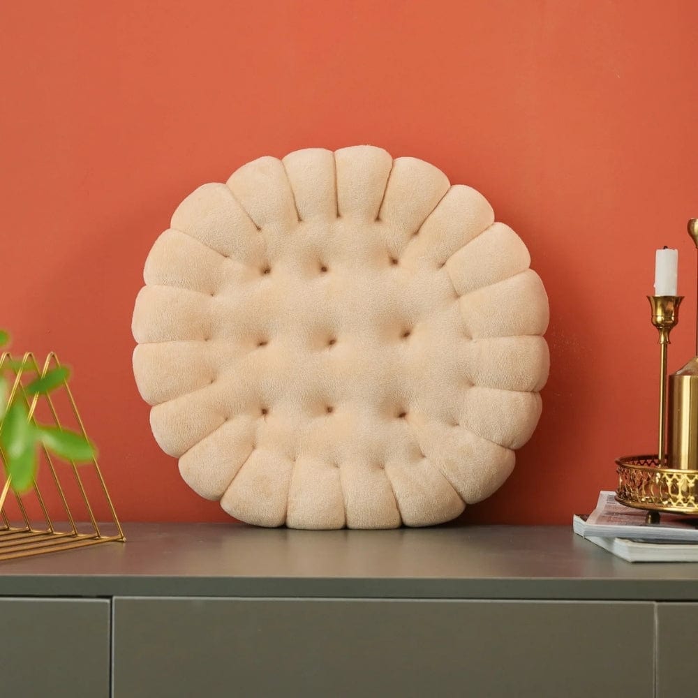Coussin de chaise design Beige rond / 42x42cm