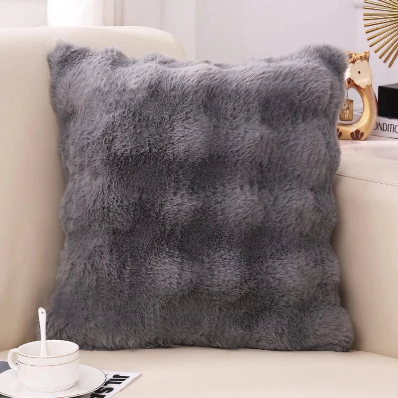 Housse de coussin automne | Douceur en fausse fourrure pour un intérieur cocooning