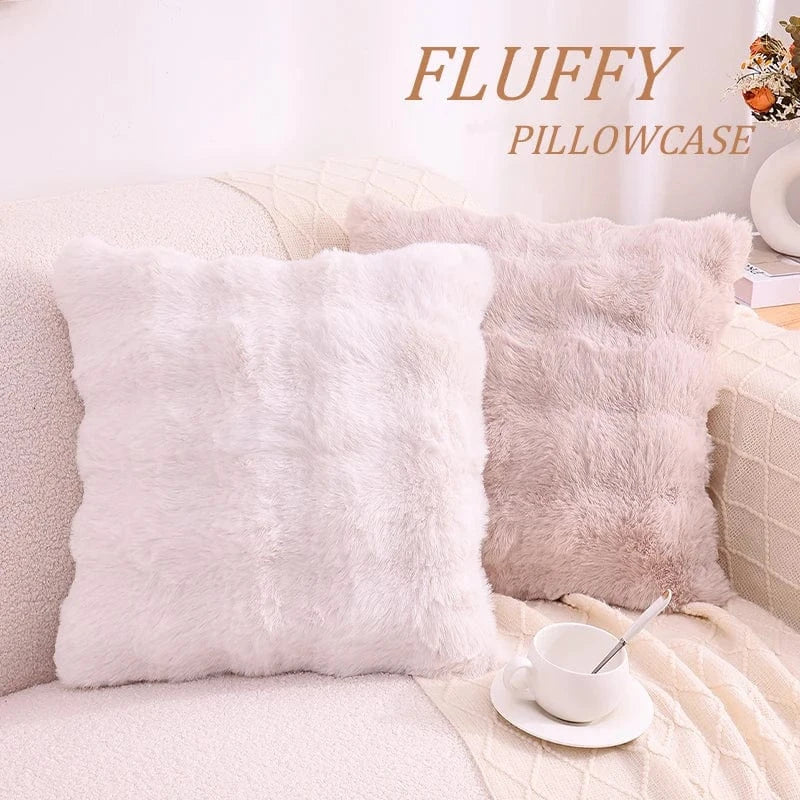 Housse de coussin automne | Douceur en fausse fourrure pour un intérieur cocooning