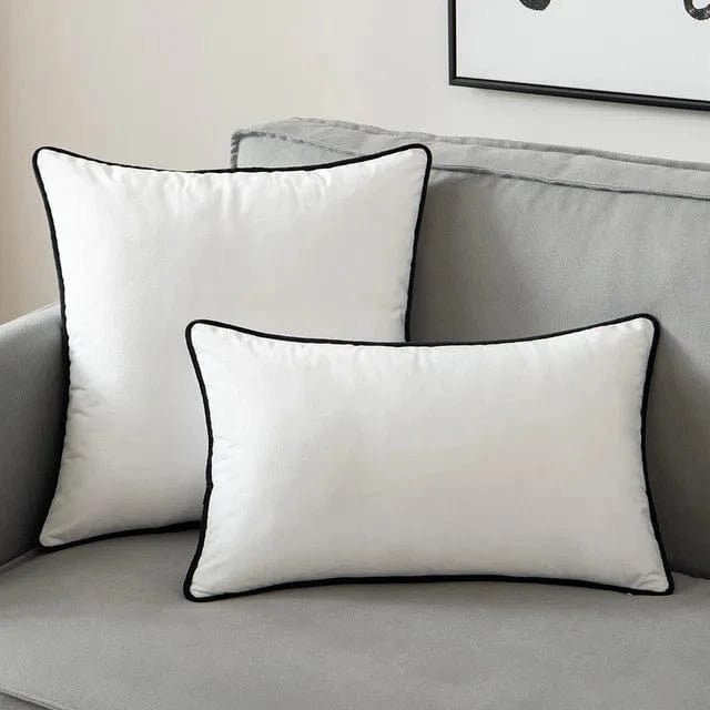 Housse de coussin blanc et noir | Élégance intemporelle pour votre intérieur Blanc / 30x50cm