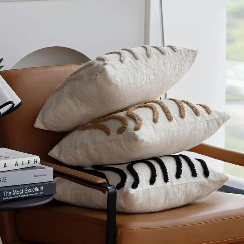 Housse de coussin design | Élégance géométrique et texture raffinée pour un intérieur moderne