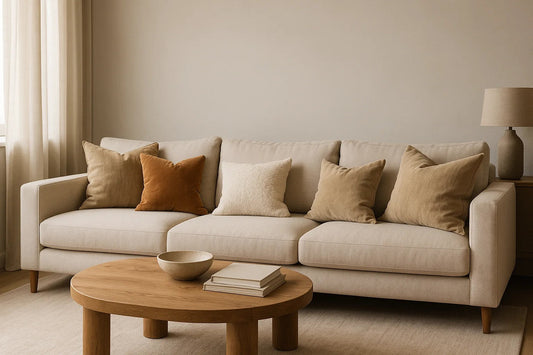 Guide complet des coussins pour canapé : taille, nombre, couleur et composition déco