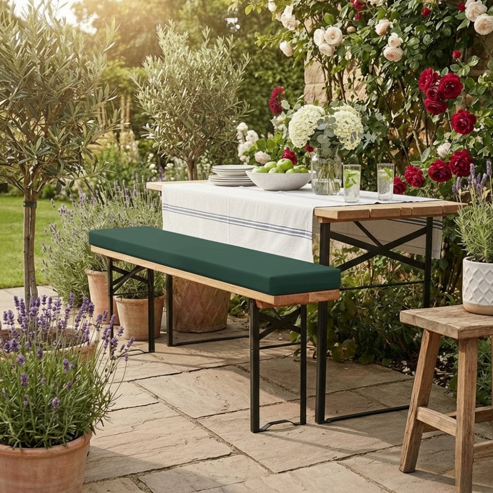 Coussin pour banc extérieur imperméable vert foncé