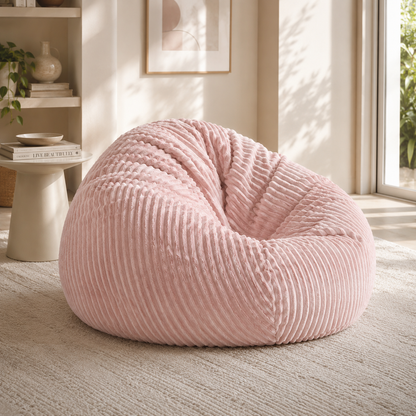 Pouf poire géant en velours côtelé