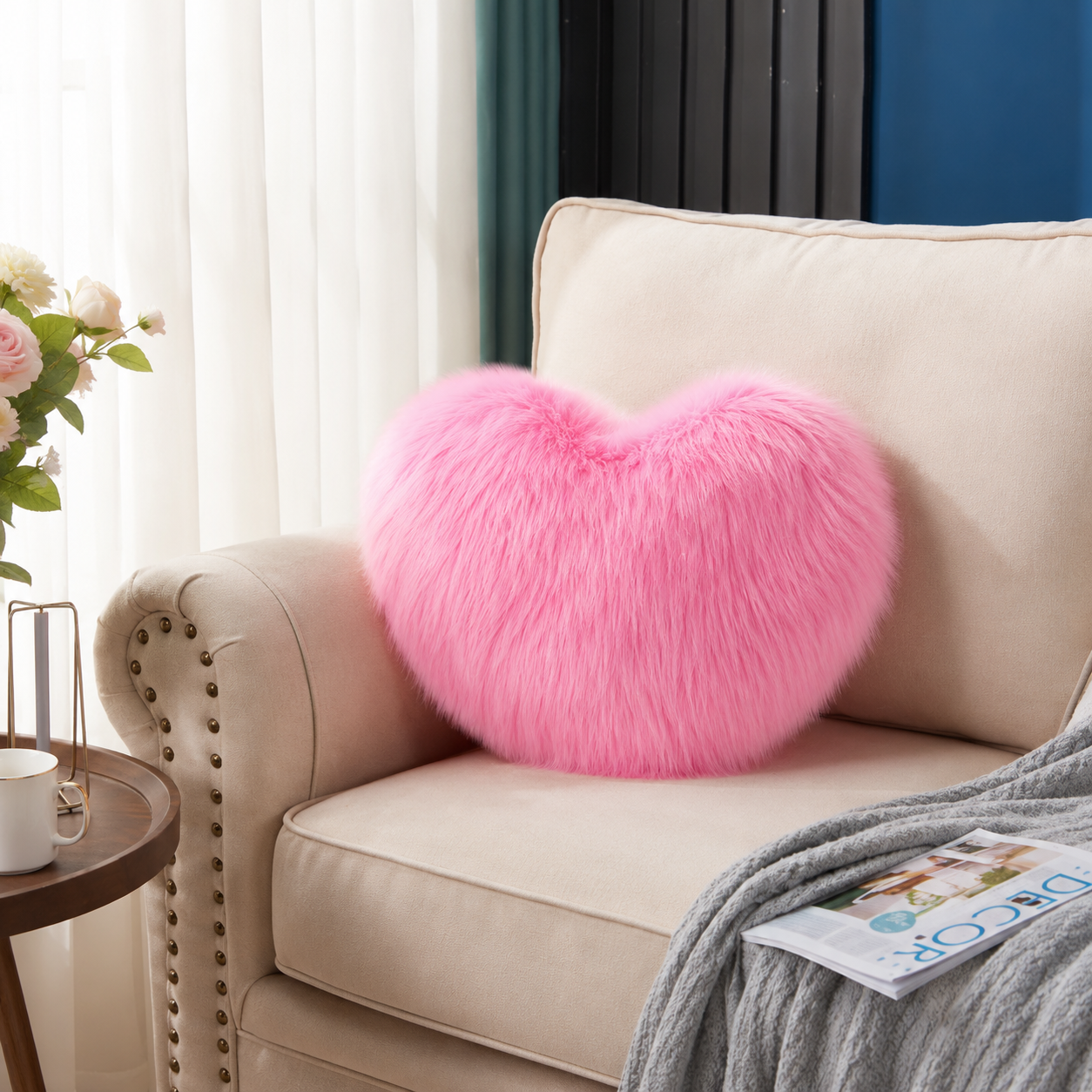 Coussins moumoute | Texture duveteuse