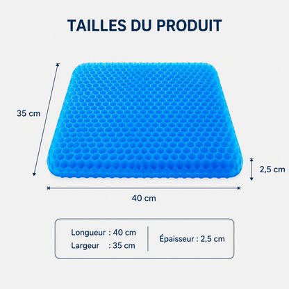 Coussin d’assise en gel | Nid d’abeille taille