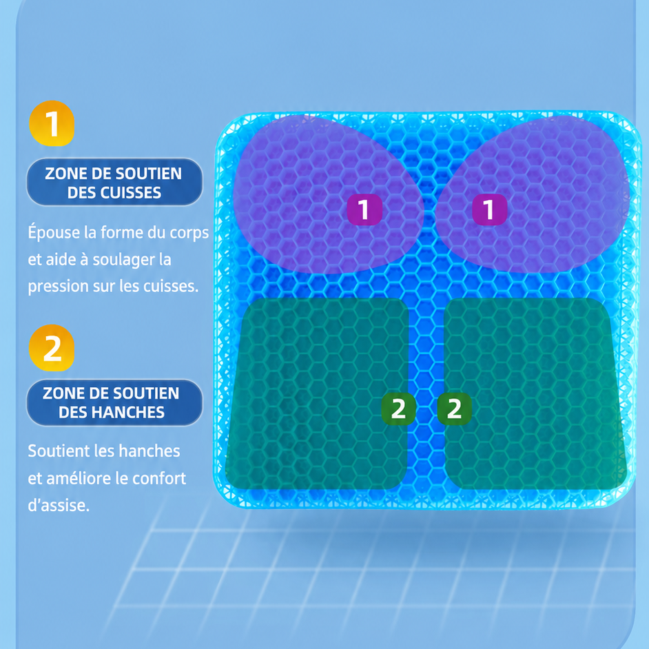 Coussin d’assise en gel | Nid d’abeille été