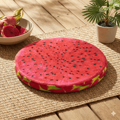 Coussin de chaise rond fruit du dragon