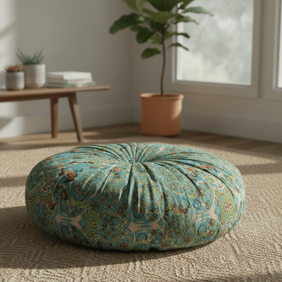 Coussin de chaise épais bohème rond vert