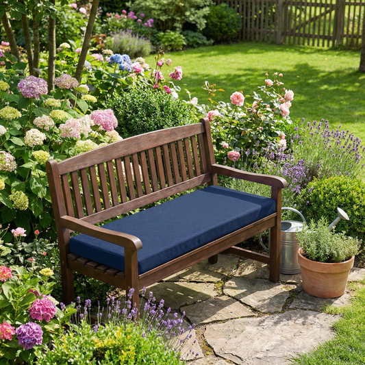 Coussin de banquette imperméable bleu