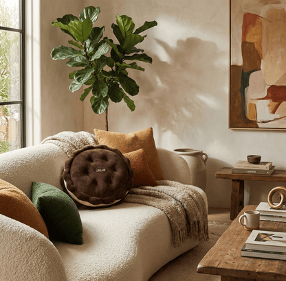 Coussin d'assise épais biscuit salon