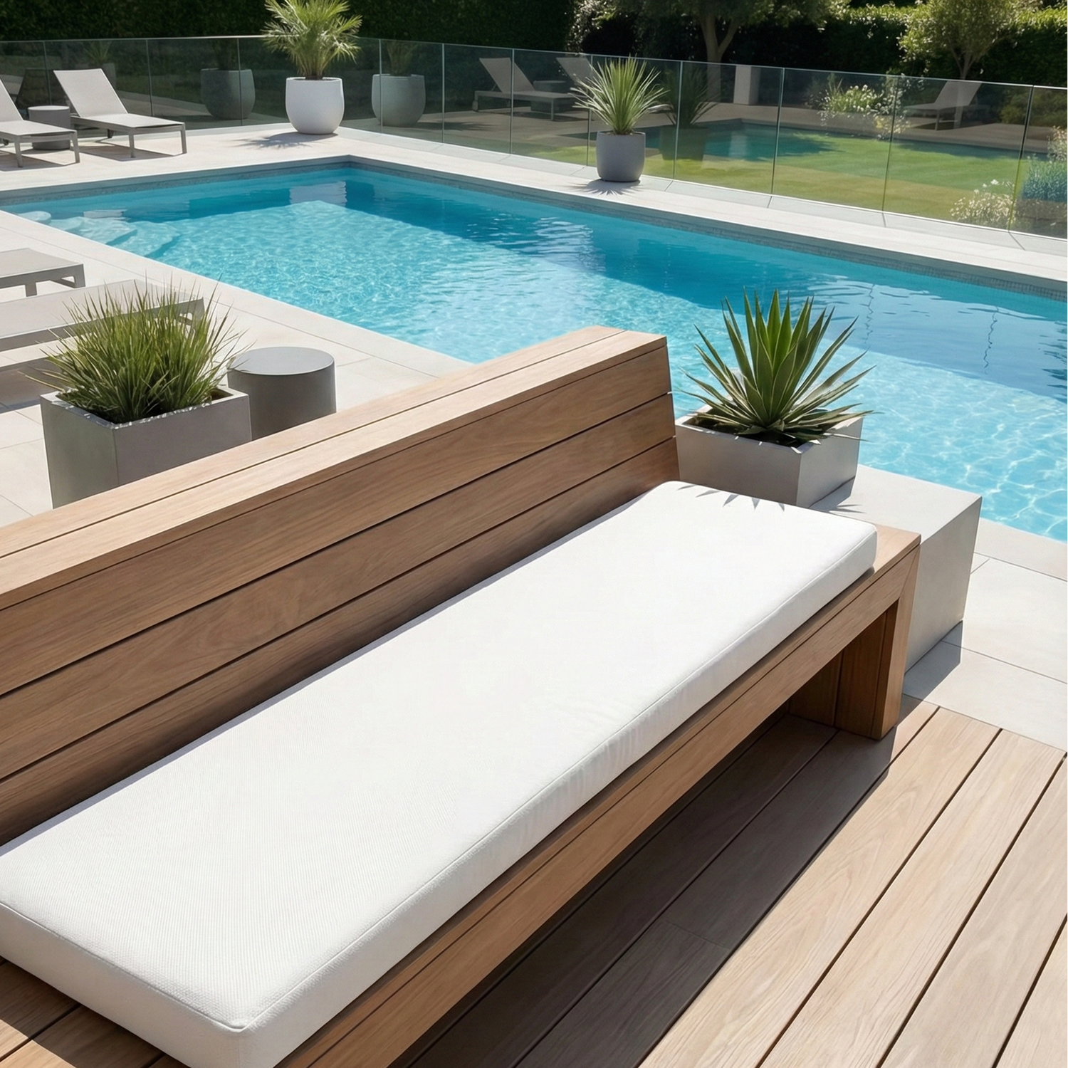 Coussin de banquette imperméable blanc