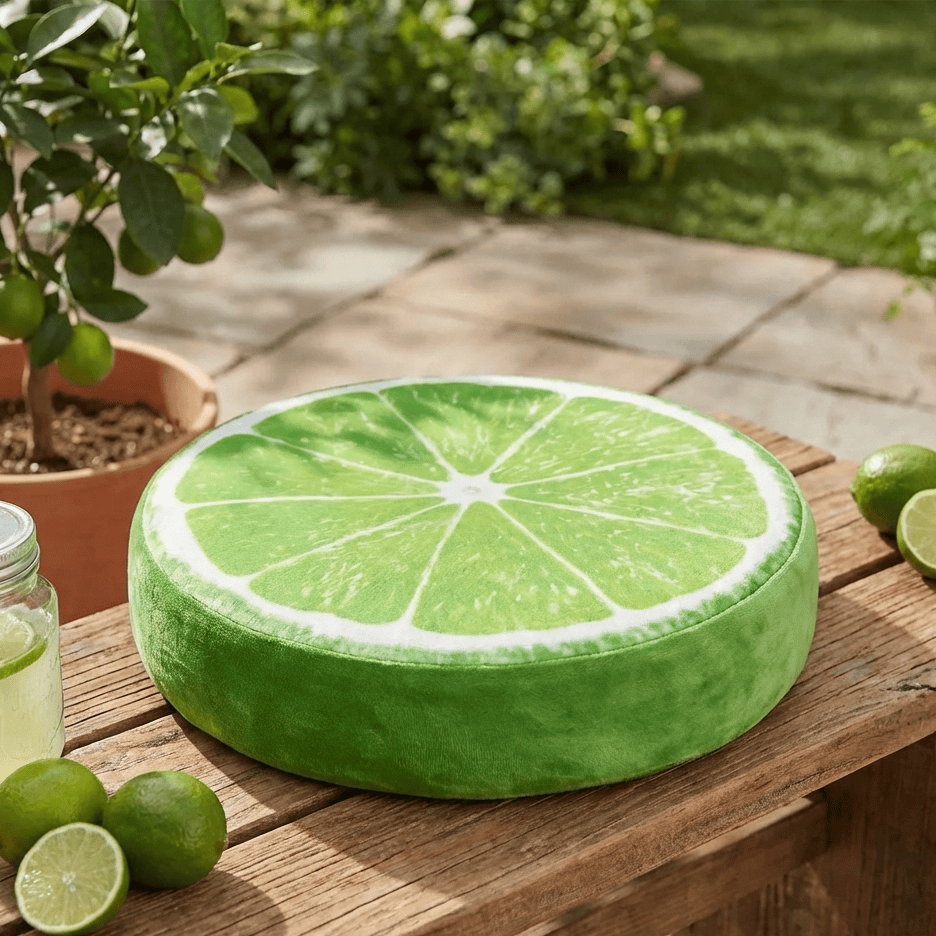 Coussin de chaise rond citron
