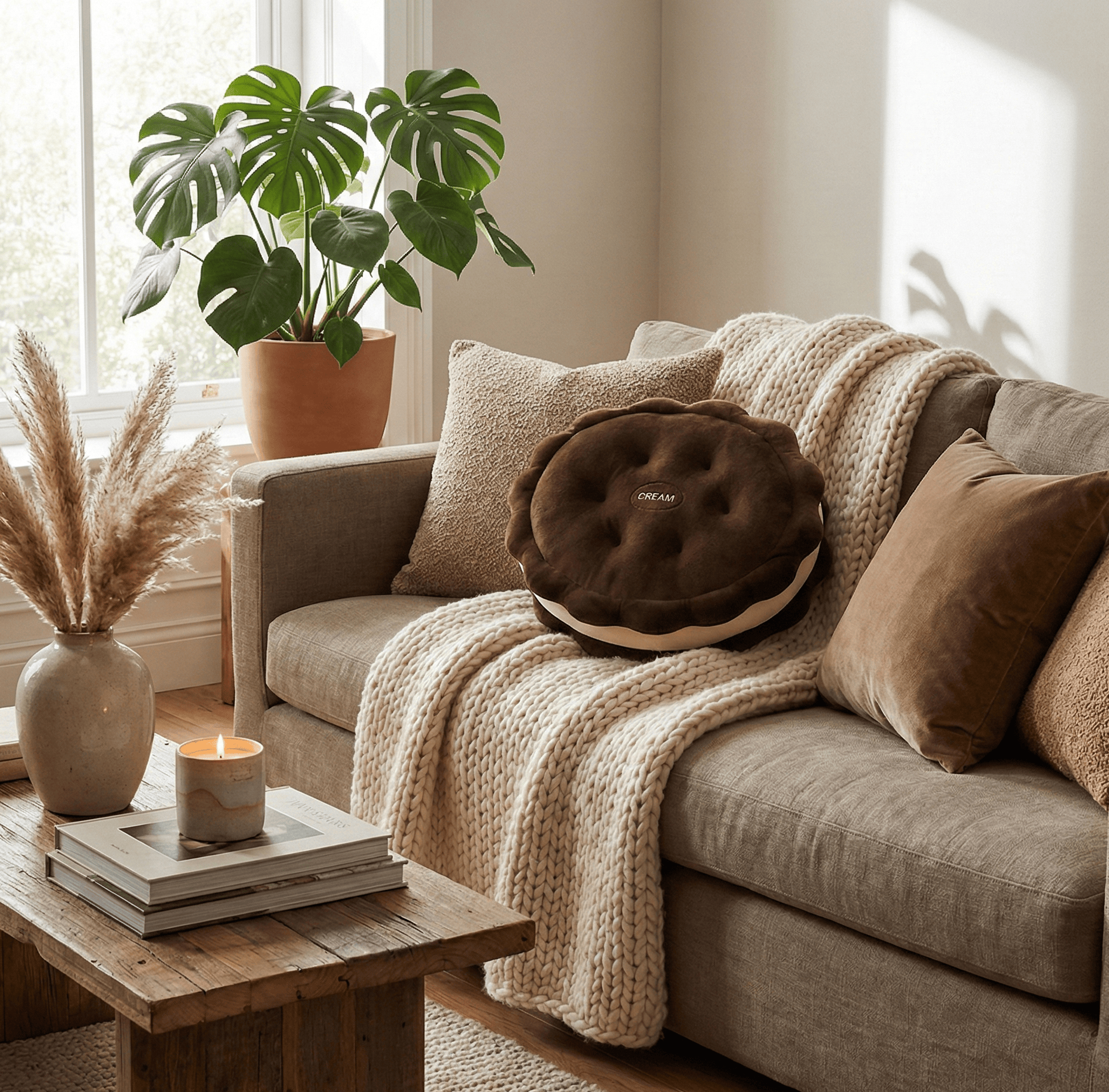 Coussin d'assise épais biscuit canapé