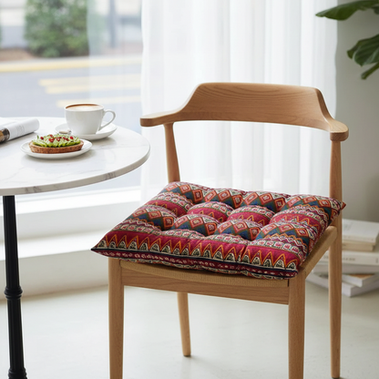 Coussin de chaise bohème rouge