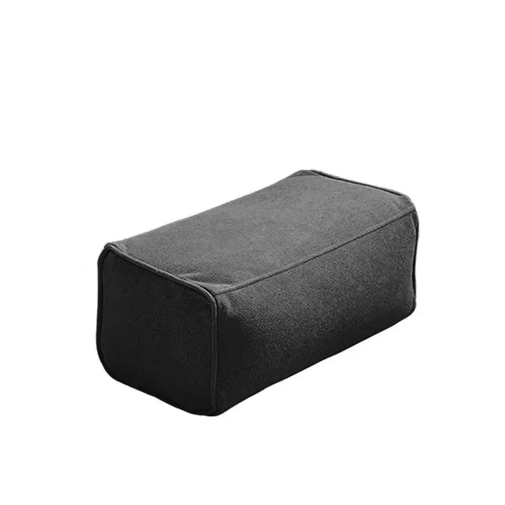 Pouf extérieur résistant rectangulaire gris anthracite sur fond blanc
