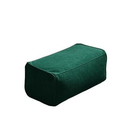 Pouf extérieur résistant rectangulaire vert sapin sur fond blanc