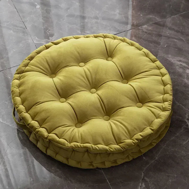 Gros coussin de sol jaune