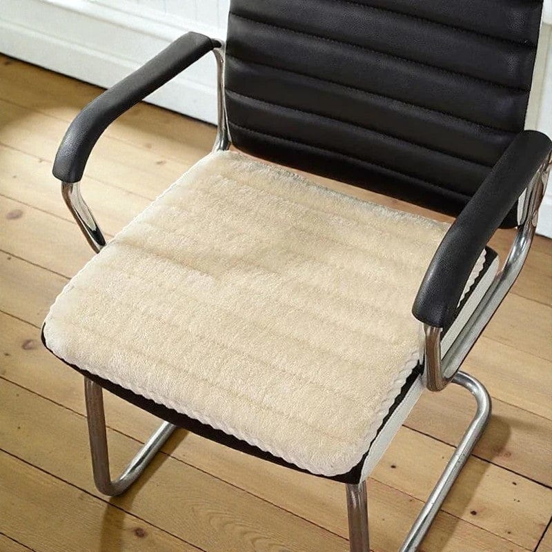 Coussin de siège doux blanc cassé