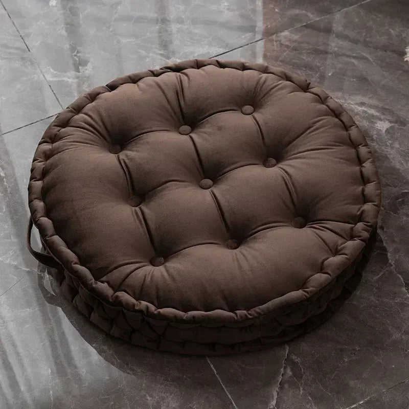 Gros coussin de sol marron