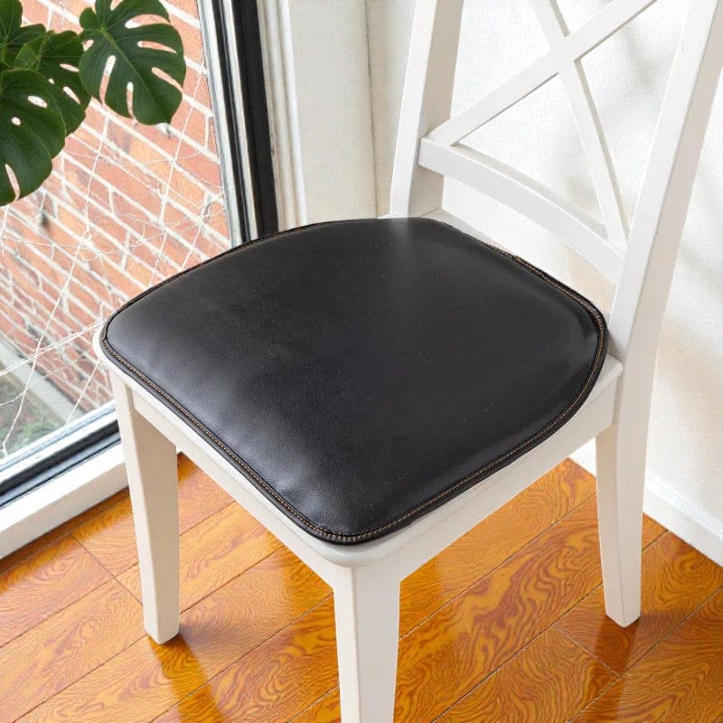 Coussin d'assise en cuir noir