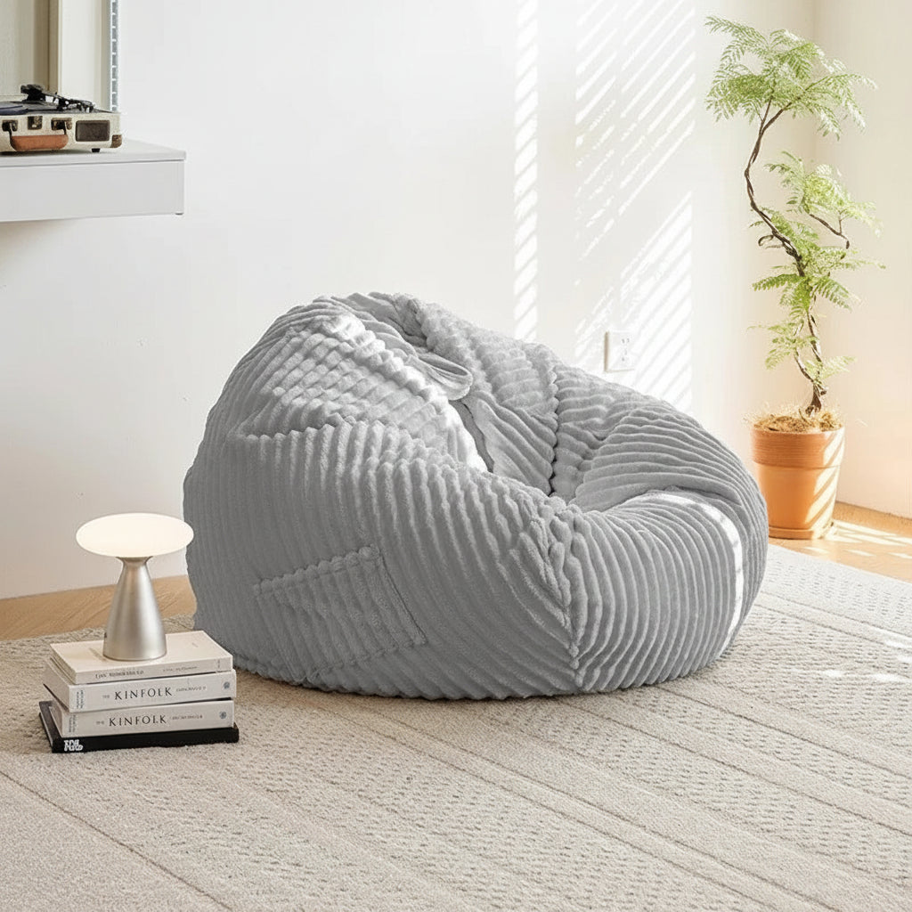 Pouf poire géant en velours côtelé