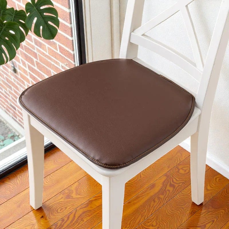 Coussin d'assise en cuir marron