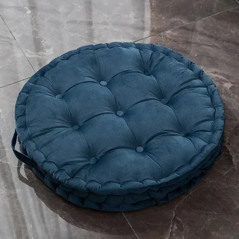 Gros coussin de sol bleu