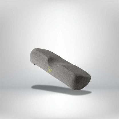 Coussin cervical ergonomique gris avec forme centrale incurvée