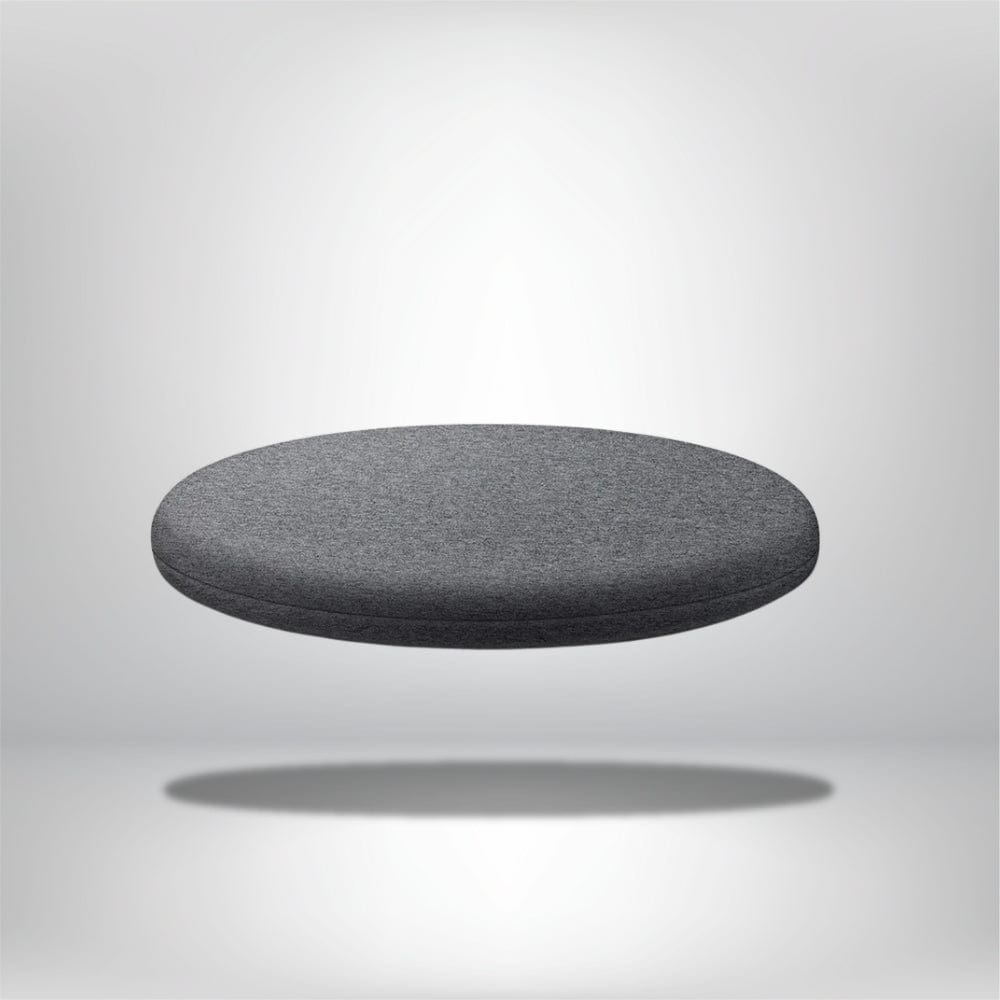 Coussin de chaise ergonomique oval gris en tissu, idéal pour un confort optimal dans un salon moderne