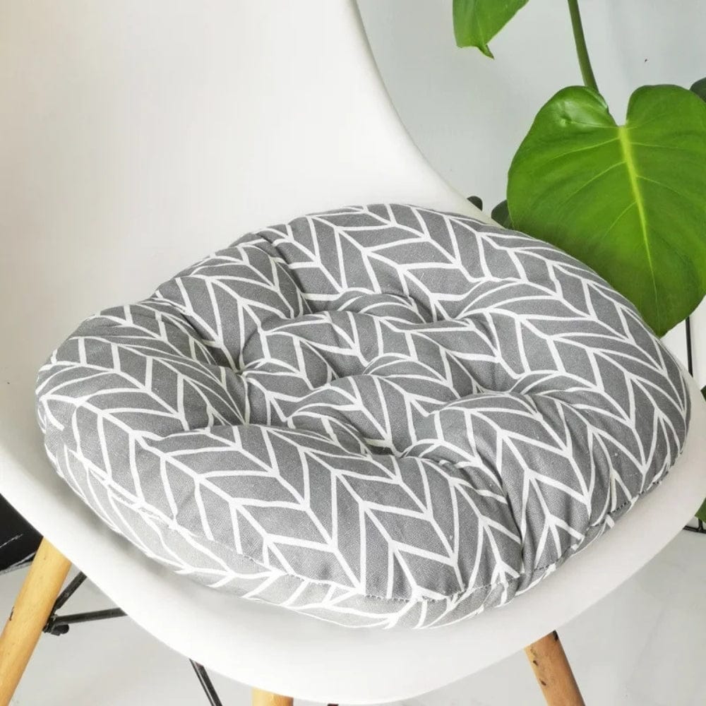Coussin de chaise rond Gris flèches / 50x50cm