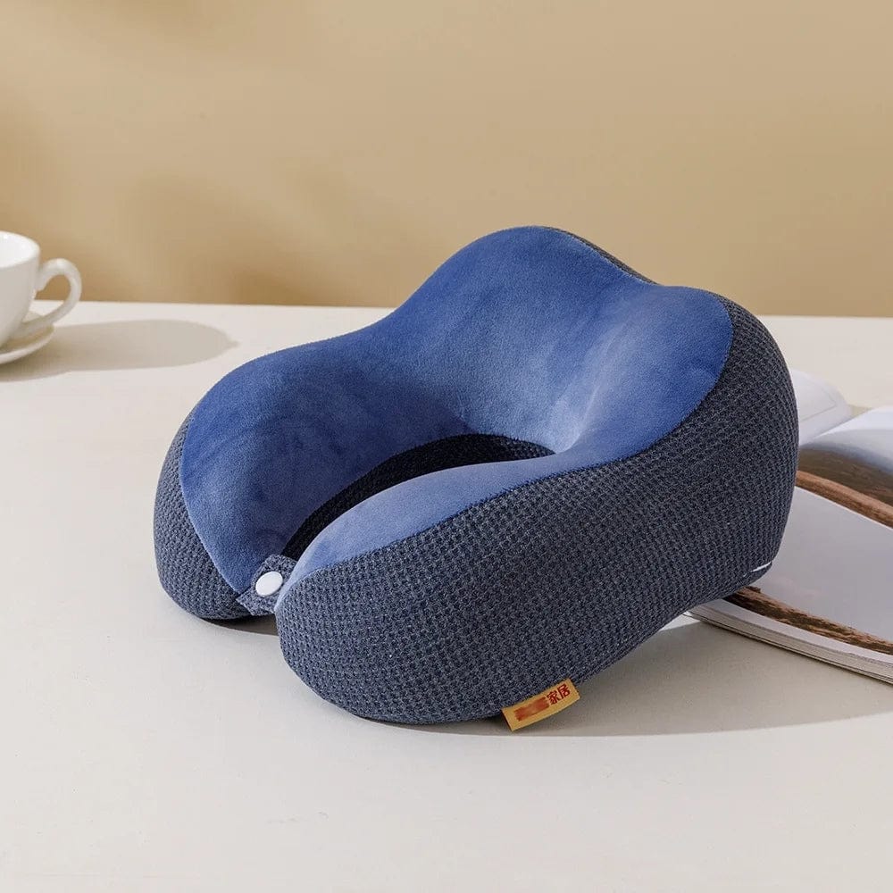 Coussin de voyage Bleu / 30x25x13 cm