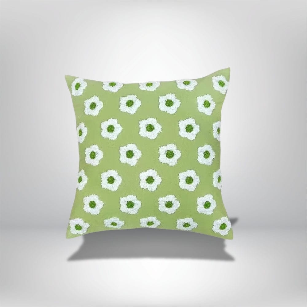 Coussin design vert Fleur verte