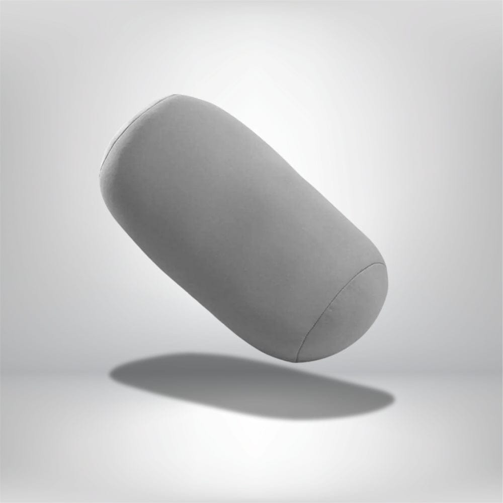 Coussin décoratif en forme allongée, couleur gris, idéal pour un canapé ou une chaise moderne