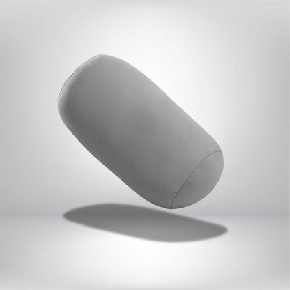 Coussin décoratif en forme allongée, couleur gris, idéal pour un canapé ou une chaise moderne