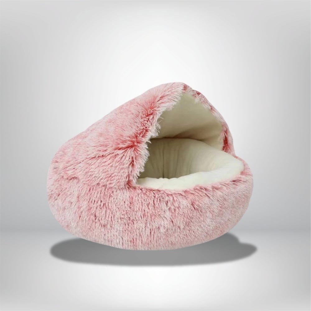 Coussin moelleux en fausse fourrure rose, idéal pour un coin détente dans le salon ou la chambre