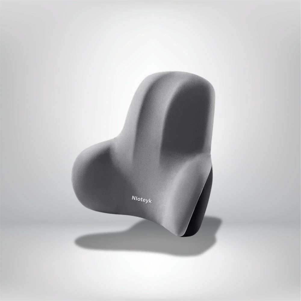 Coussin de soutien ergonomique gris, idéal pour voiture, avec une forme anatomique pour un confort optimal