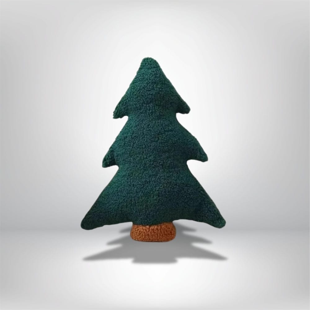 Coussin décoratif en forme de sapin vert, doux et chaleureux, idéal pour une ambiance festive dans le salon