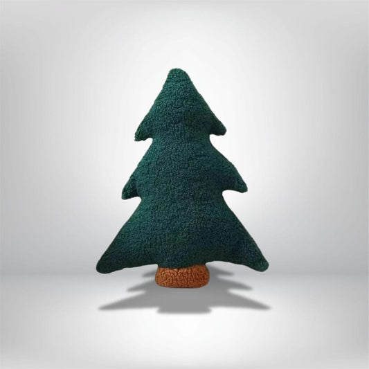 Coussin décoratif en forme de sapin vert, doux et chaleureux, idéal pour une ambiance festive dans le salon