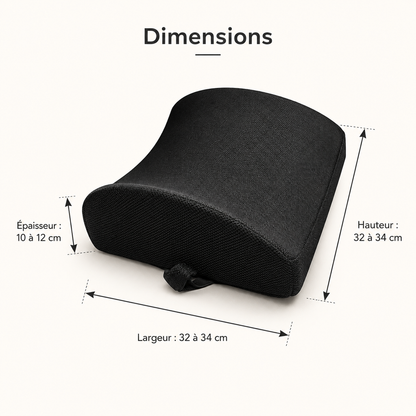 Dimensions du coussin lombaire pour voiture en mousse mémoire