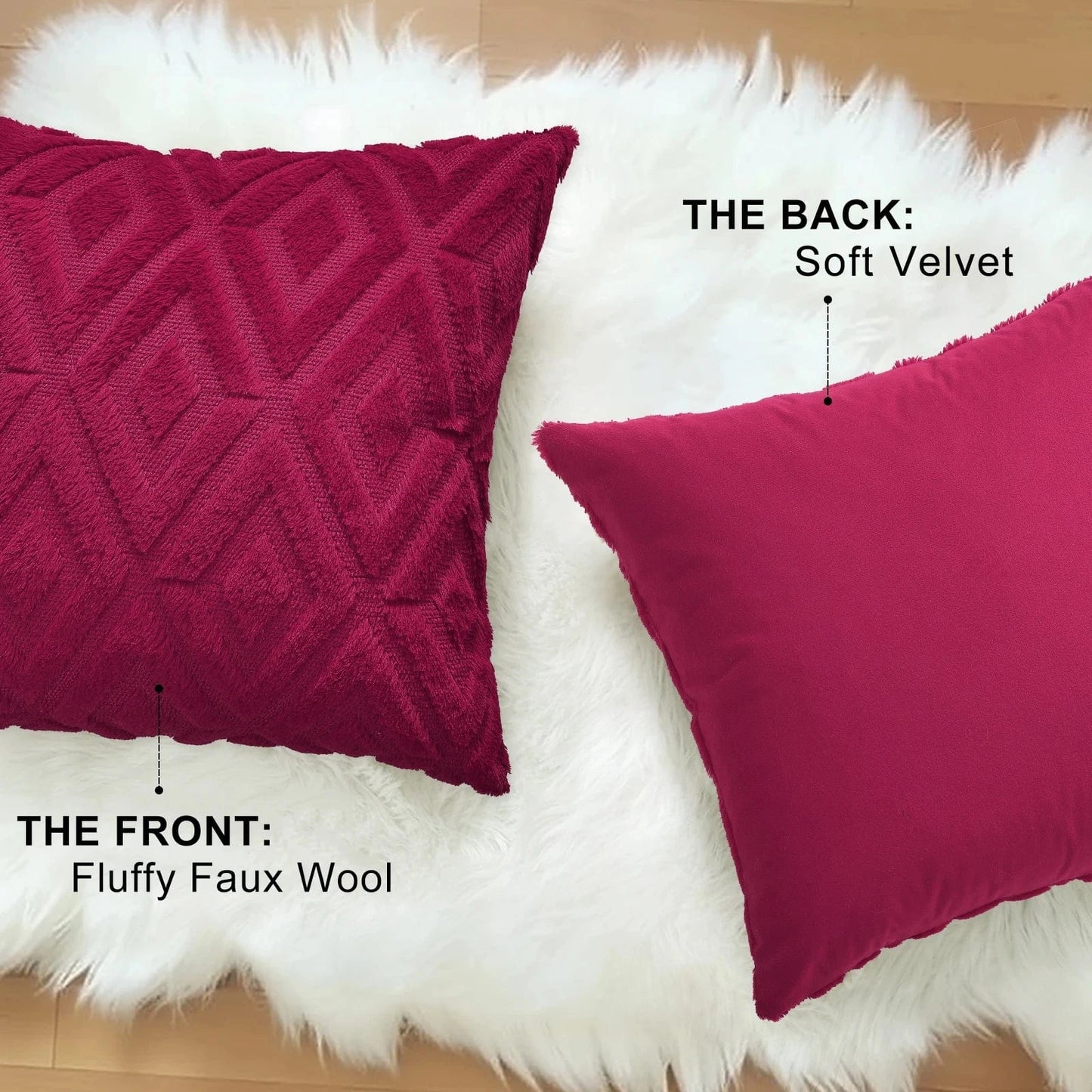 Housse de coussin 40x40 | Texture géométrique et velours doux pour un intérieur raffiné