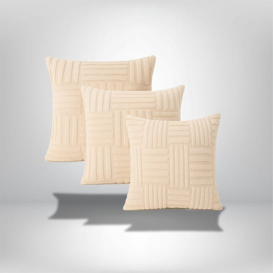 Housse de coussin 45x45 | Fausse fourrure crème ultra douce pour une déco cocooning et raffinée