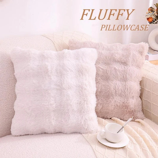 Housse de coussin automne | Douceur en fausse fourrure pour un intérieur cocooning