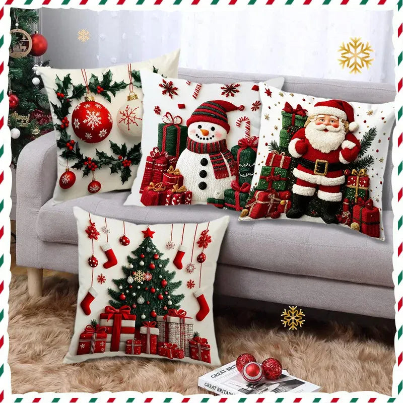 Housse de coussin de Noël 45x45 | Motifs festifs et douceur pour une déco chaleureuse