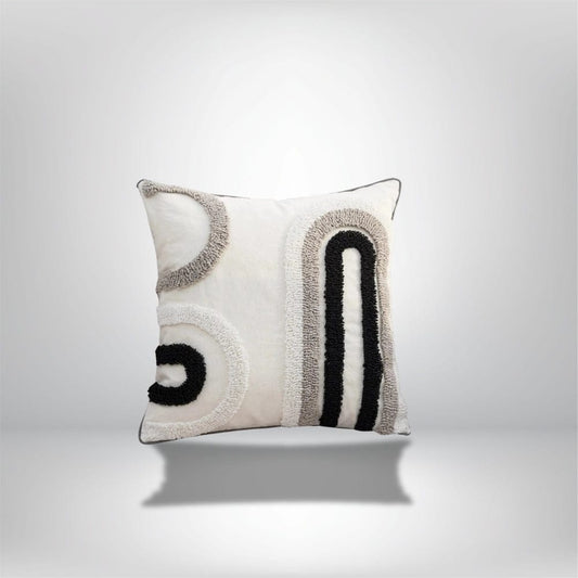 Housse de coussin pour canapé | Style bohème moderne noir et blanc