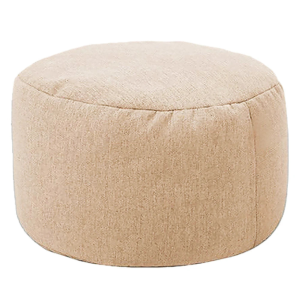 Petit pouf rond beige pour salon