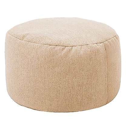 Petit pouf rond beige pour salon
