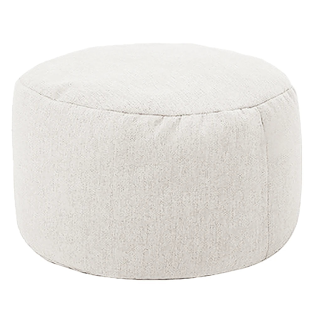Petit pouf rond blanc pour salon