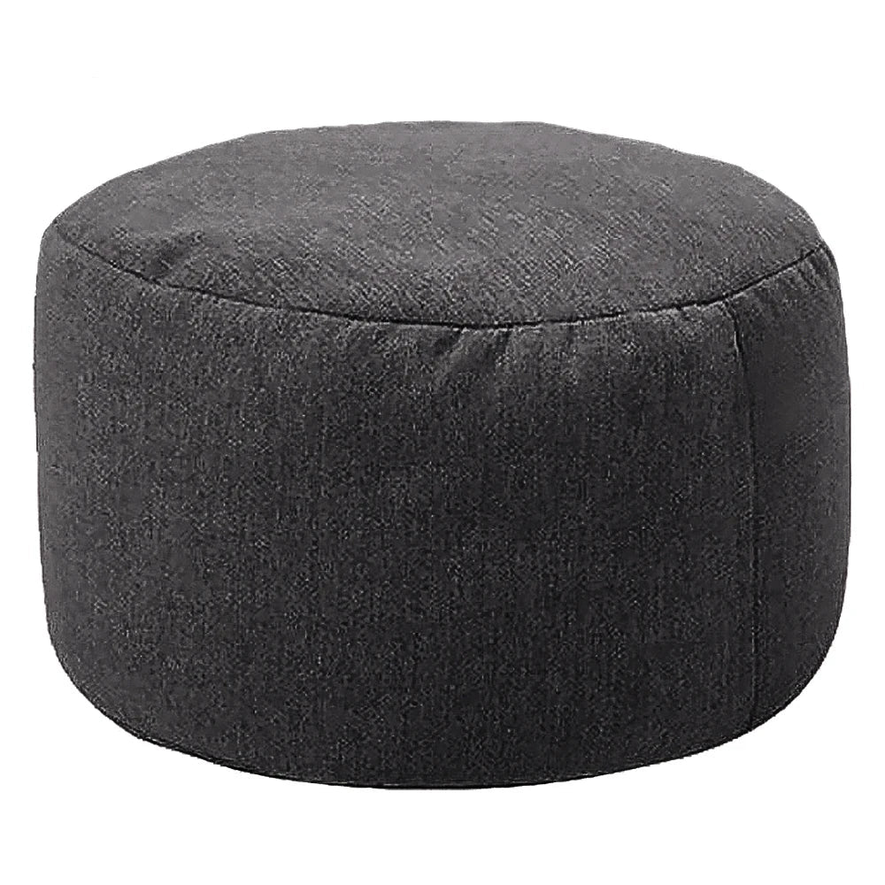 Petit pouf rond gris anthracite pour salon